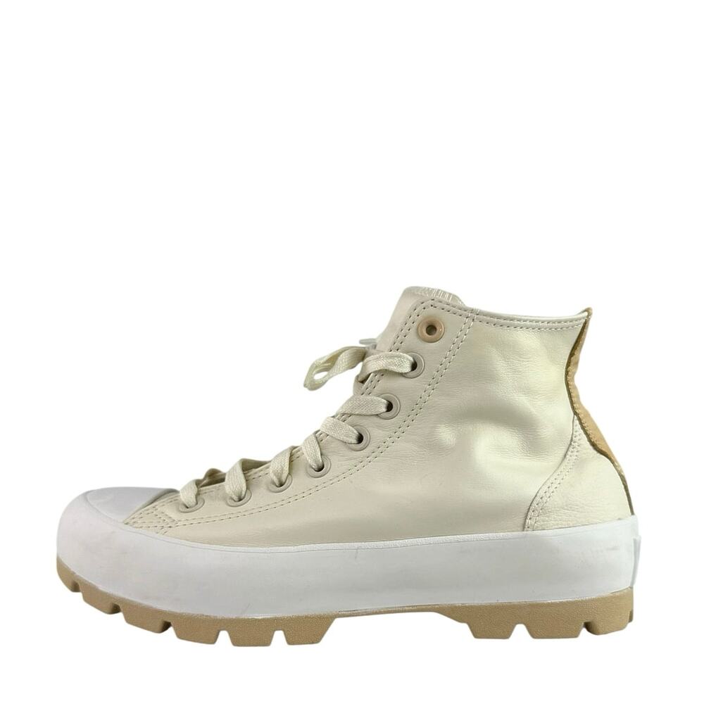Converse Women's High Top Cream and Tan Athletic Sneakers